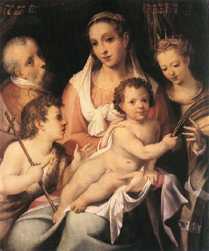 PASSEROTTI, Bartolomeo Holy Family with the Infant St John the Baptist and St Catherine of Alexandria f